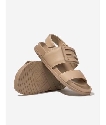 Fendi Kids FF Logo Sandals in Beige est présent 