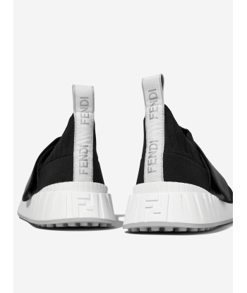 Fendi Kids Logo Slip On Trainers in Black Les êtres humains sont 