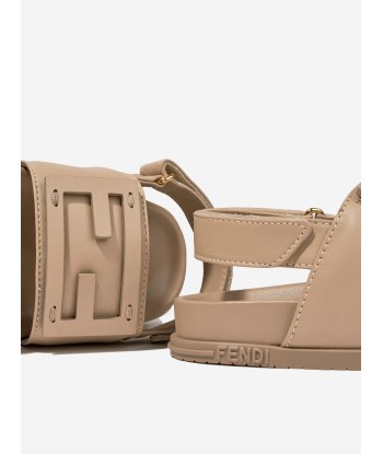 Fendi Kids FF Logo Sandals in Beige est présent 