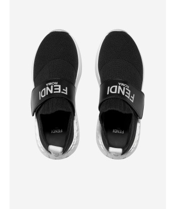 Fendi Kids Logo Slip On Trainers in Black Les êtres humains sont 