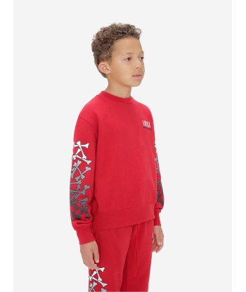 Amiri Kids Bones Sweatshirt in Red Les êtres humains sont 