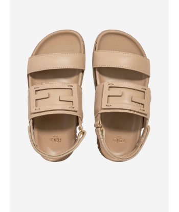 Fendi Kids FF Logo Sandals in Beige est présent 