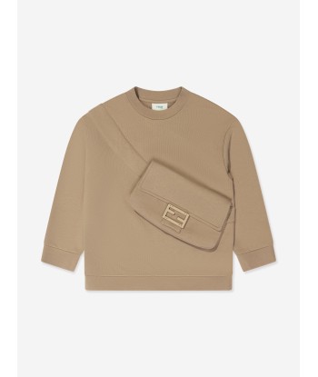 Fendi Kids Baguette Bag Sweatshirt in Brown chez Cornerstreet bien 