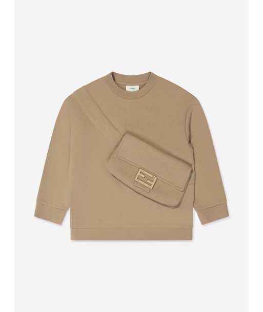 Fendi Kids Baguette Bag Sweatshirt in Brown chez Cornerstreet bien 