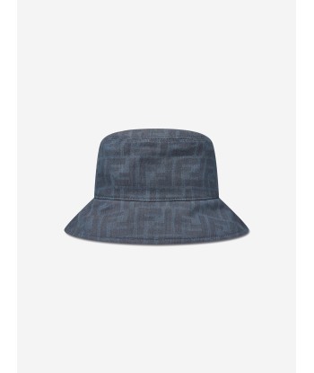 Fendi Kids Reversible FF Logo Bucket Hat in Blue JUSQU'A -70%! 