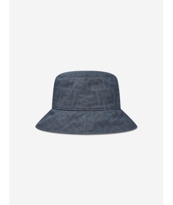 Fendi Kids Reversible FF Logo Bucket Hat in Blue JUSQU'A -70%! 