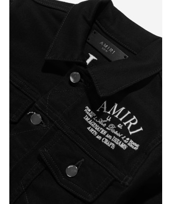 Amiri Kids Arts District Trucker Jacket in Black est présent 