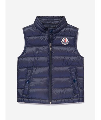 Moncler Enfant Baby Down Padded New Amaury Gilet in Navy Comparez et commandez 