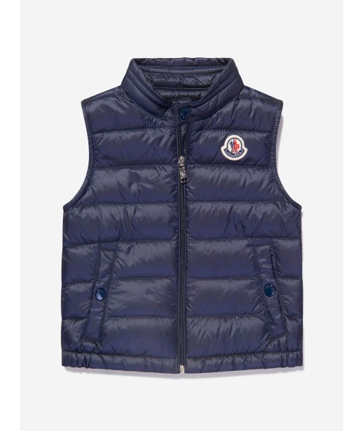 Moncler Enfant Baby Down Padded New Amaury Gilet in Navy Comparez et commandez 