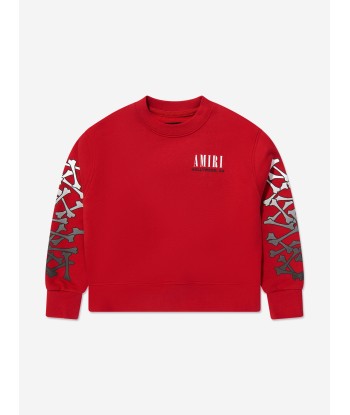 Amiri Kids Bones Sweatshirt in Red Les êtres humains sont 