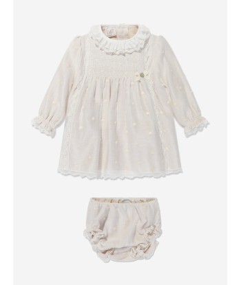 Paz Rodriguez Baby Girls Dress With Bloomers in Ivory brillant des détails fins