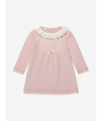 Paz Rodriguez Baby Girls Knitted Dress in Pink en ligne des produits 