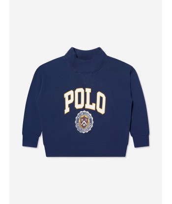 Ralph Lauren Girls Varsity Polo Sweatshirt in Navy français