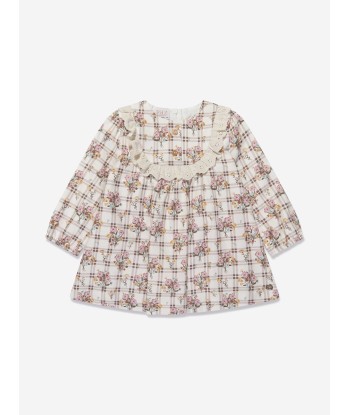 Paz Rodriguez Girls Floral Dress in Ivory pas cher chine