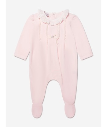 Paz Rodriguez Baby Girls Velour Babygrow in Pink en ligne