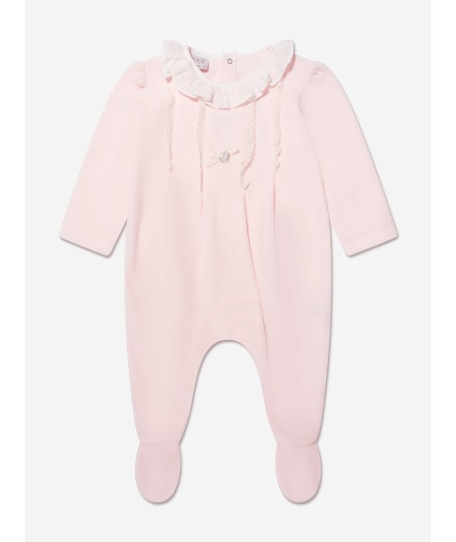 Paz Rodriguez Baby Girls Velour Babygrow in Pink en ligne