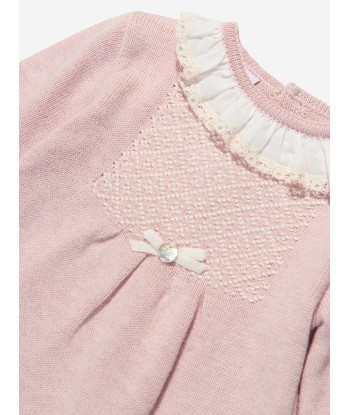 Paz Rodriguez Baby Girls Knitted Dress in Pink en ligne des produits 