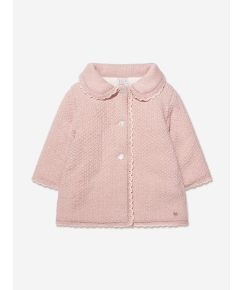 Paz Rodriguez Baby Girls Knitted Pram Coat in Pink Faites des économies