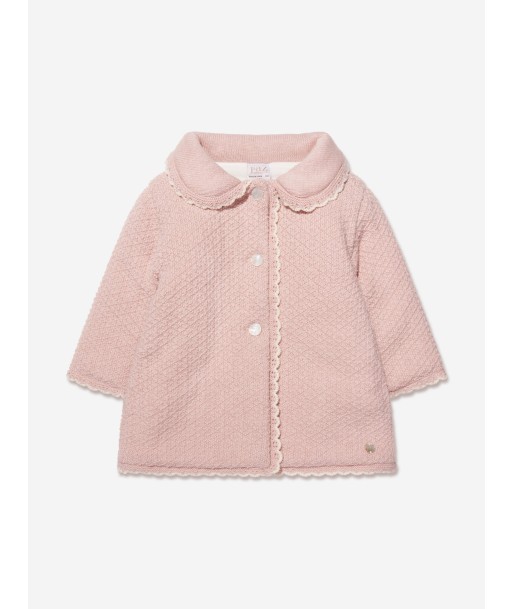 Paz Rodriguez Baby Girls Knitted Pram Coat in Pink Faites des économies