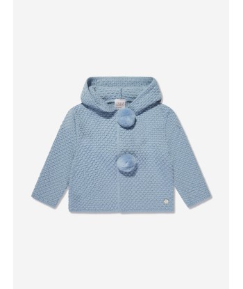 Paz Rodriguez Baby Boys Knitted Pram Coat in Blue Dans la société mordern