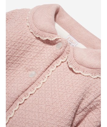 Paz Rodriguez Baby Girls Knitted Pram Coat in Pink Faites des économies