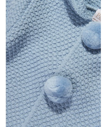 Paz Rodriguez Baby Boys Knitted Pram Coat in Blue Dans la société mordern