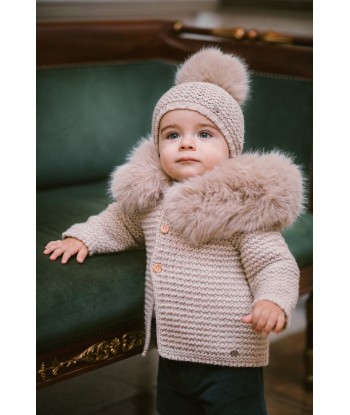 Paz Rodriguez Kids Wool Knitted Jacket in Beige Vous souhaitez 