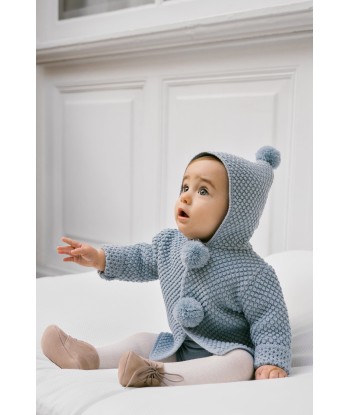 Paz Rodriguez Baby Boys Knitted Pram Coat in Blue Dans la société mordern