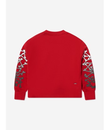 Amiri Kids Bones Sweatshirt in Red Les êtres humains sont 