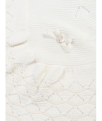 Paz Rodriguez Baby Knitted Blanket in Ivory Les magasins à Paris