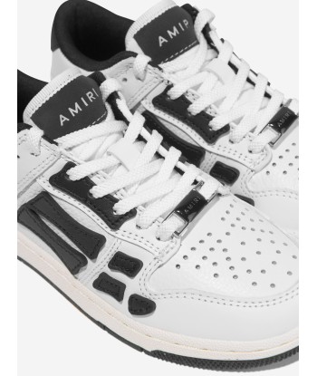 Amiri Kids Leather Skeleton Top Low Trainers in White destockage