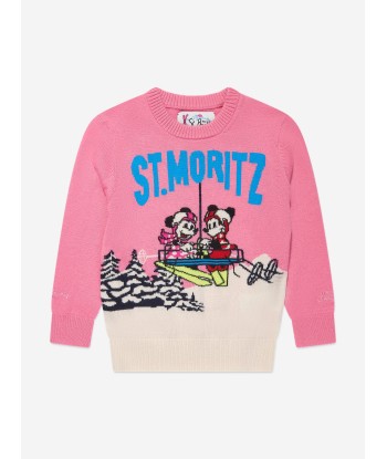 MC2 Saint Barth Girls Mickey Minnie Ski Jumper in Pink est présent 