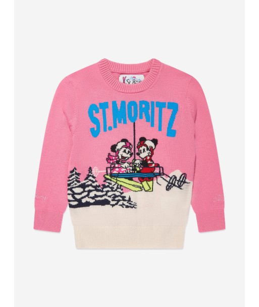 MC2 Saint Barth Girls Mickey Minnie Ski Jumper in Pink est présent 