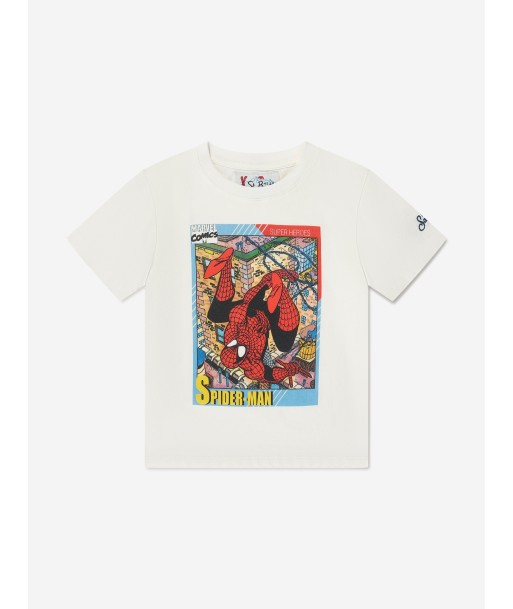 MC2 Saint Barth Boys Spiderman Comics T-Shirt in White le des métaux précieux