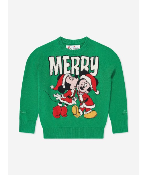 MC2 Saint Barth Boys Mickey Minnie Kissmas Sweatshirt in Green de technologie