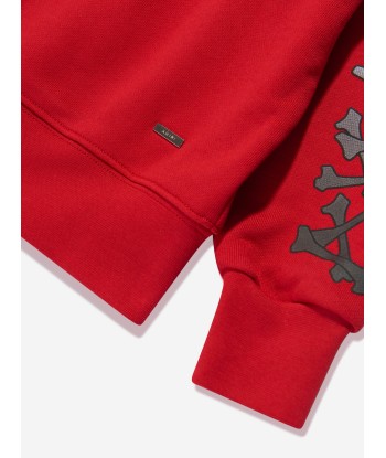 Amiri Kids Bones Sweatshirt in Red Les êtres humains sont 