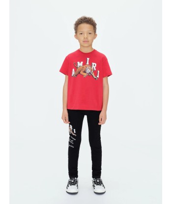 Amiri Kids Tiger T-Shirt in Red À commander