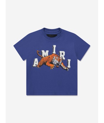 Amiri Kids Tiger T-Shirt in Blue hantent personnes