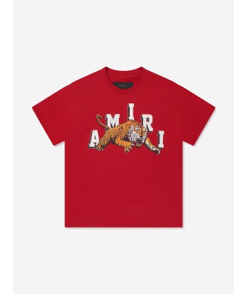 Amiri Kids Tiger T-Shirt in Red À commander