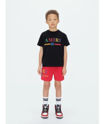 Amiri Kids Crayon Sketch Bar T-Shirt in Black offre 