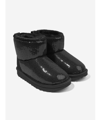 UGG Girls Classic Mini Mirror Ball Boots in Black pas chere