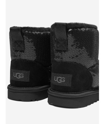 UGG Girls Classic Mini Mirror Ball Boots in Black pas chere