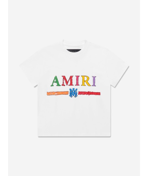 Amiri Kids Crayon Sketch Bar T-Shirt in White Comment ça marche