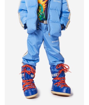 Palm Angels Boys Paisley Bears Moon Boots in Blue Le MVP de beaucoup