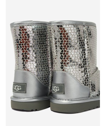 UGG Girls Classic II Gel Hearts Boots in Silver 2023