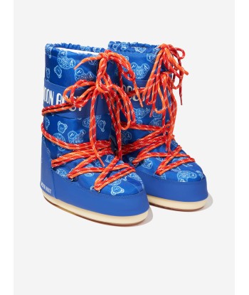 Palm Angels Boys Paisley Bears Moon Boots in Blue Le MVP de beaucoup