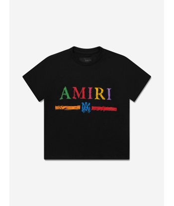 Amiri Kids Crayon Sketch Bar T-Shirt in Black offre 