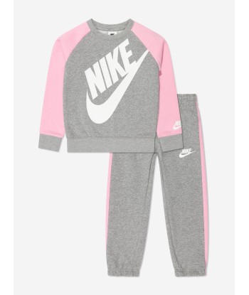 Nike Girls Oversized Futura Crew Tracksuit in Grey Livraison rapide