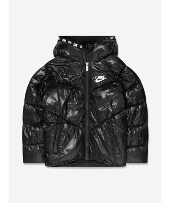 Nike Girls Chevron Cinched Puffer Jacket in Black acheter