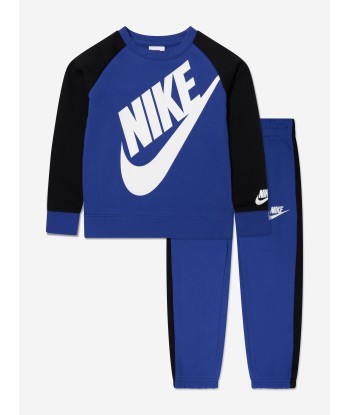 Nike Boys Oversized Futura Crew Tracksuit in Blue en ligne